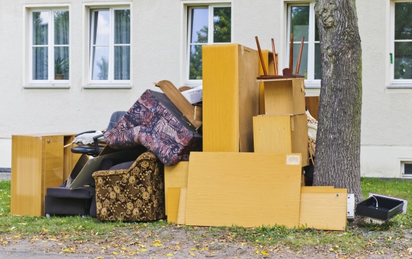 Bulky waste - old sofa and cabinets